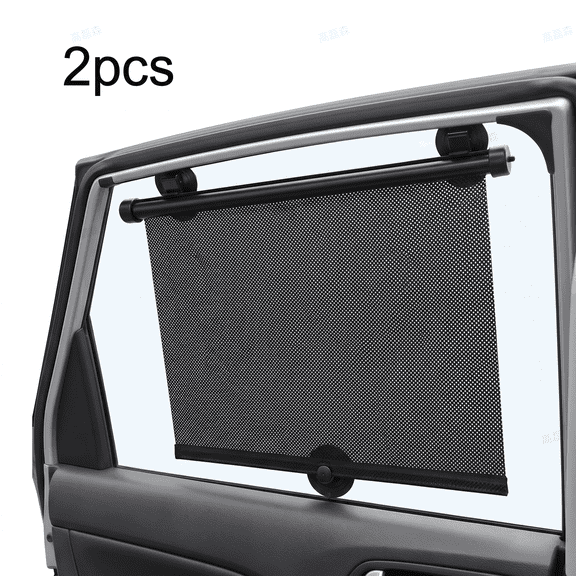 ROSEXIXI Car Window Shades 2 pcs 15x17 Inch Retractable Side Window Sun Shade Roller UV Protection Automotive Sunshades With Suction Cups Mesh Cover In Most Vehicles SUVs Sedans Minivans