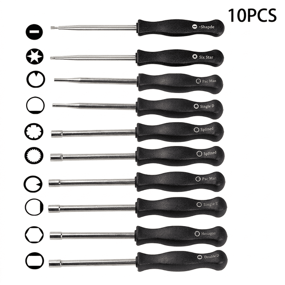 ROSEXIXI Carburetor Adjustment Tool Kit (10pcs), with Carrying Case, Cleaning Brushes, Splined/Single D/Double D Screwdrivers, for 2-Cycle Engine, Chainsaw, Trimmer Small Engine Repair