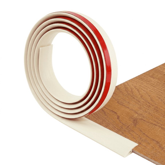 ROSEXIXI Carpet Tape 9.8ft Soft TPE Floor Transition Strip  Flexible Rubber Edge Trim Self-Adhesive Carpet Edge Binding Peel and Stick Flooring for Laminate Hardwood Tile and Rug Corner Finishi