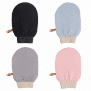 ROSEXIXI Exfoliating Glove 4 Pcs Deep Scrubbing Gloves for Body Shower Bath Spa Dead Skin Removal