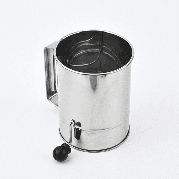 ROSEXIXI Flour Sifter, Hand Crank Stainless Steel Fine Mesh Sieve, Medium Size, for Powdered Sugar, Bread Flour & Pastry Baking, Handheld Kitchen Baking Tool
