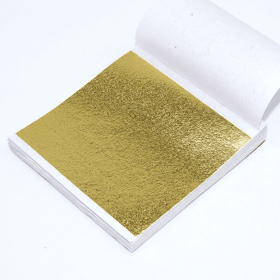 ROSEXIXI Gold Leaf Sheets for Art and Decor, 100 Pack 9cm x 9cm (3.5" x 3.5") Metallic Foil – Gold Flakes for Gilding, Furniture Restoration, Craft Projects and Home Decoration