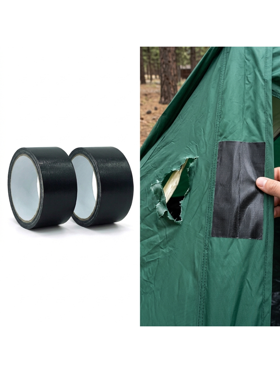 Heavy-Duty Tarpaulin Repair Tape, Waterproof Black TPU Canvas Patch Tape, Strong Adhesive for Tent, Canopy, Inflatable Bounce House and Pool Floats