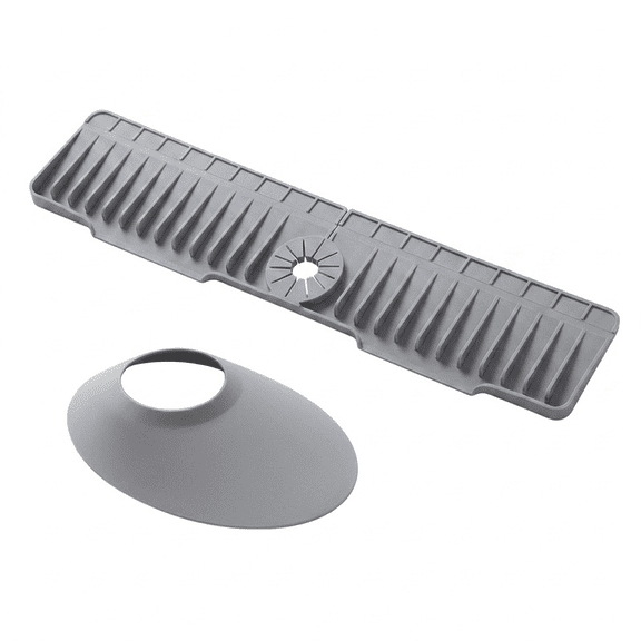 ROSEXIXI Kitchen Faucet Mat 24 Inch Narrow Sink Splash Guard with Ring Silicone Drain Cover for Countertop