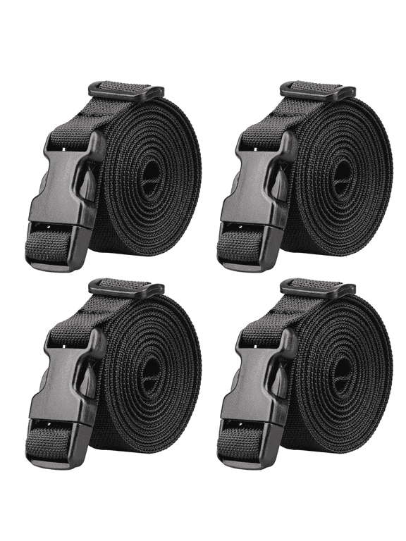 Luggage Straps, 4-Pack 2m (6.6 ft) Adjustable Heavy Duty Locking Carabiner Strap – Quick Release Durable Nylon Suitcase Belt, Add-a-Bag Luggage Strap for Backpacking, Camping and Hiking