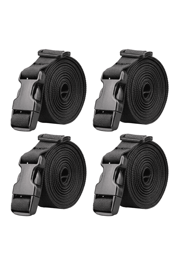 Luggage Straps, 4-Pack 2m (6.6 ft) Adjustable Heavy Duty Locking Carabiner Strap – Quick Release Durable Nylon Suitcase Belt, Add-a-Bag Luggage Strap for Backpacking, Camping and Hiking