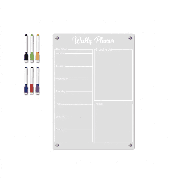 ROSEXIXI Magnetic to Do List Planning Board,Menu Planner With 6 Markers For Home Kitchen Daily Meal Planning