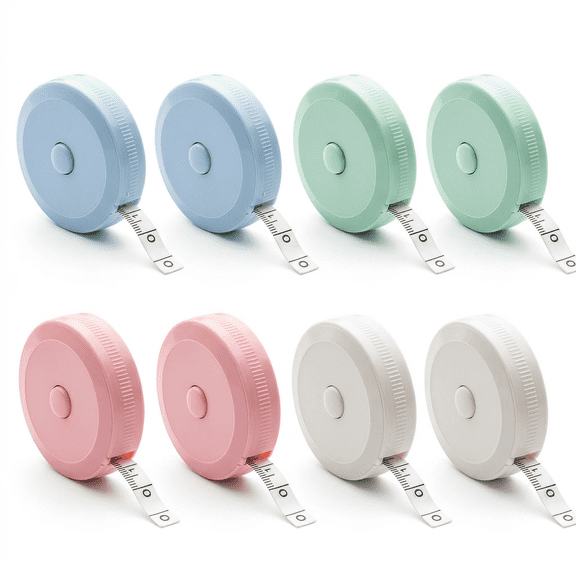 ROSEXIXI Measuring Tape 8 Pack Retractable Body Ruler 2M 79-Inch Flexible Soft Fabric Tape Measure Portable Mini Tailor Metric Measurement Tool for Body Weight Loss Fitness Height Sewing Crafting