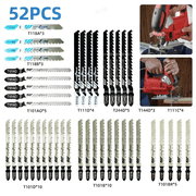 ROSEXIXI Miter Saw 52Pcs T-Shank Jigsaw, High Carbon Steel Metal Cutter Assorted Blades, High Speed Steel Electric Saw for Wood Cutter Machine Circle Cutting Tool Chop Cutting Tools for Woodworking