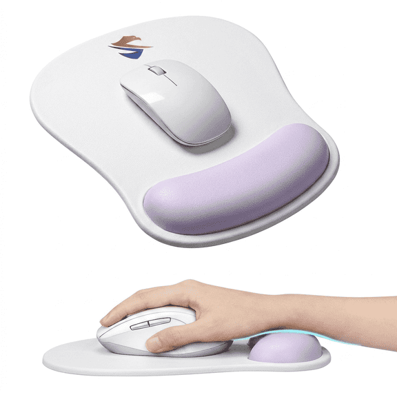 ROSEXIXI Mouse Pad With Wrist Rest Ergonomic Silicone Computer Mouse Pad With Non-Slip Base Lavender Pink Cute Mousepad With Wrist Support For Office Work Gaming Home Desk Laptop