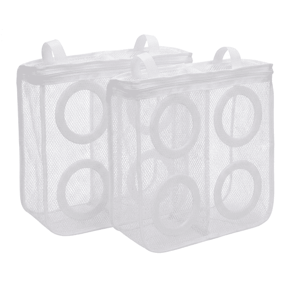 ROSEXIXI Shoe Washing Bag, 2-Pack Large Mesh Laundry Net – Durable Coarse Shoe Protector for Washing Machine, Breathable Footwear Bag for Washer and Dryer, Fits Men’s Size 11, for Home and Travel