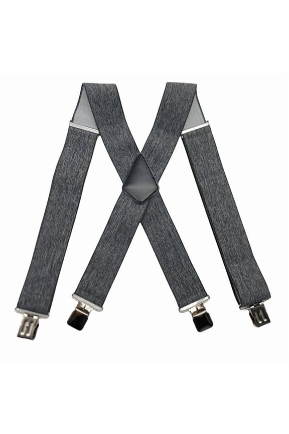 Suspenders For Mens Elastic Suspenders Adjustable X-Back with Strong 4 Clips for Work Trousers Weddings,Gray