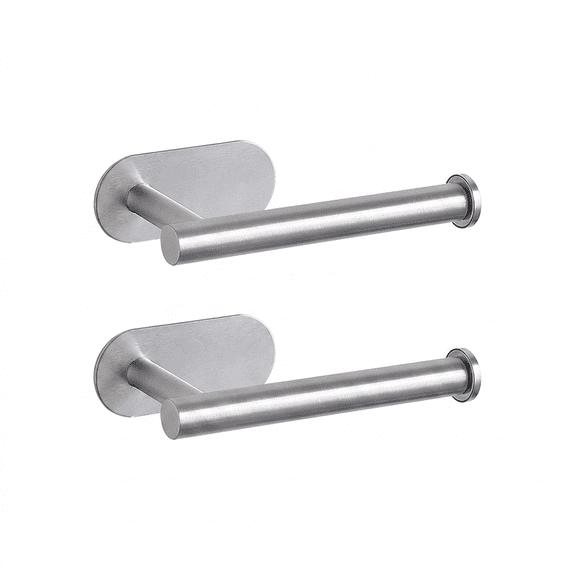 ROSEXIXI Toilet Paper Holder 2 Pack Self Adhesive Bathroom Toilet Paper Holder Brushed Stainless Steel Wall Mounted Roll Rack for Washroom Kitchen Cabinet 6.5 Inch Tissue Hanger