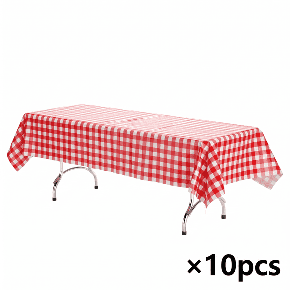 ROSEXIXI Waterproof Oil Resistant Disposable Table Cover 10PCS, 70.87 Inch Square Thick Tablecloth, Portable Disposable Sheet for Camping Picnic Party Street Food Business Use