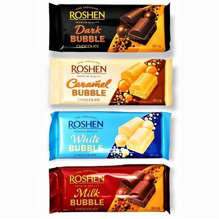 ROSHEN "Aerated" Flavors of Milk/Dark/Caramel/White Variety Pack Chocolate