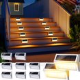 thumbnail image 1 of ROSHWEY 10 Pack Solar Deck Lights Outdoor, Stainless Steel Solar Step Lights Waterproof Led Solar lights for Outdoor Stairs, Step, Fence, Yard, Patio, Pathway, Amber Light, 1 of 6