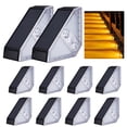 thumbnail image 1 of ROSHWEY 10PCS Solar Stair Lights, Solar Step Lights, Solar Deck Lights Outdoor Waterproof, Front Porch, Backyard, Courtyard, Fence, Walls Decor, Amber Light, 1 of 6