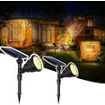 thumbnail image 1 of ROSHWEY 600LM Solar Spotlights Outdoor for Garden,IP65 Waterproof Solar Spot Lights Landscape Lighting for Walkway Wall Garden Backyard Path Pathway Driveway, Amber Light 2 Pack, 1 of 7