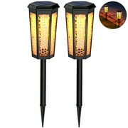 ROSHWEY 2PCS Colored Solar Pathway Lights Outdoor Waterproof, 2 Lighting Modes Colored Solar Garden Lights for Yard Patio Walkway Lawn