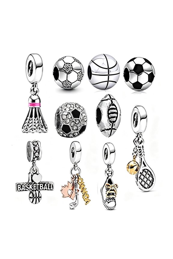 10 Pack Silver Charms for Bracelets and Necklaces Charms for Women Pendant Beads Set