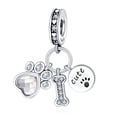 thumbnail image 1 of ROSIANNA 925 Sterling Silver Claw-Marked Bone Circular Character Plaque Dangle Charm, 1 of 5