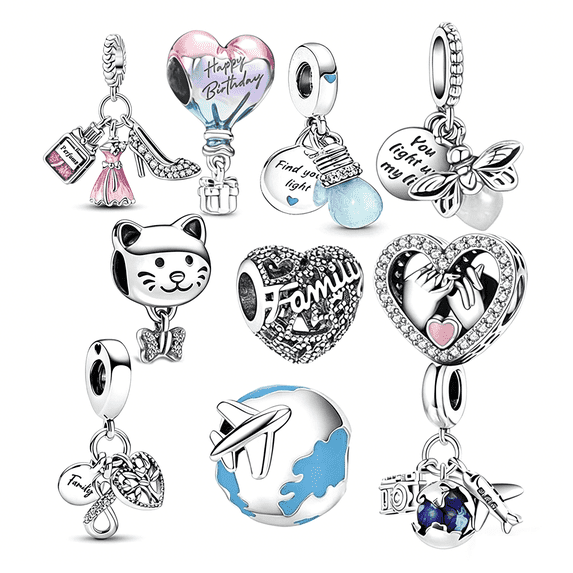 ROSIANNA Alloy Women's Charm Pendant Set, Mixed Designs, 10 Pieces