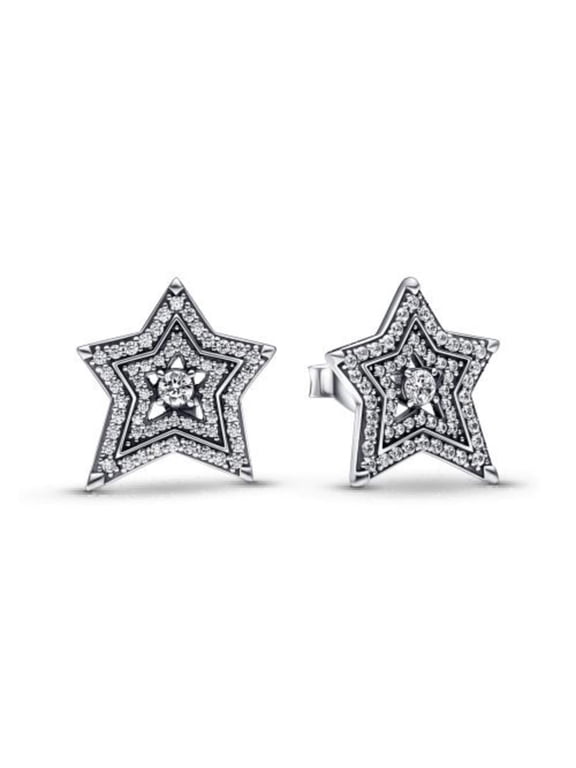 Sparkling Celestial Stud Earrings, 925 Sterling Silver, Cubic Zirconia, 1* ROSIANNA Charm
