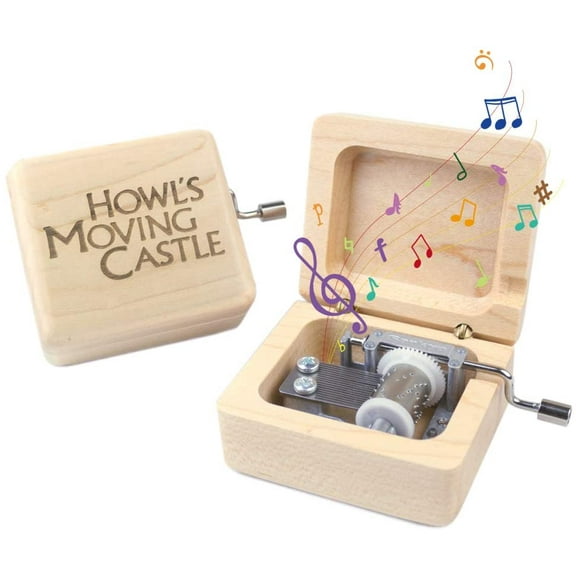 ROSIKING Wooden Music Box,Hand Crank Classic Antique Carved Wood Musical Boxes Best Gift for Birthday for Kids Children Christma (Maple Box (Merry Go Round of Life) A)