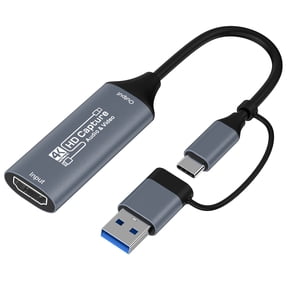 ROSLINY 4K/60 Fps Video Capture Card HDMI-compatible to USB 3.0 with Type-C Video Recording Card For Gaming Live Streaming TV Recorder Compatible with Windows Android Mac OS PS5,Switch,Xbox