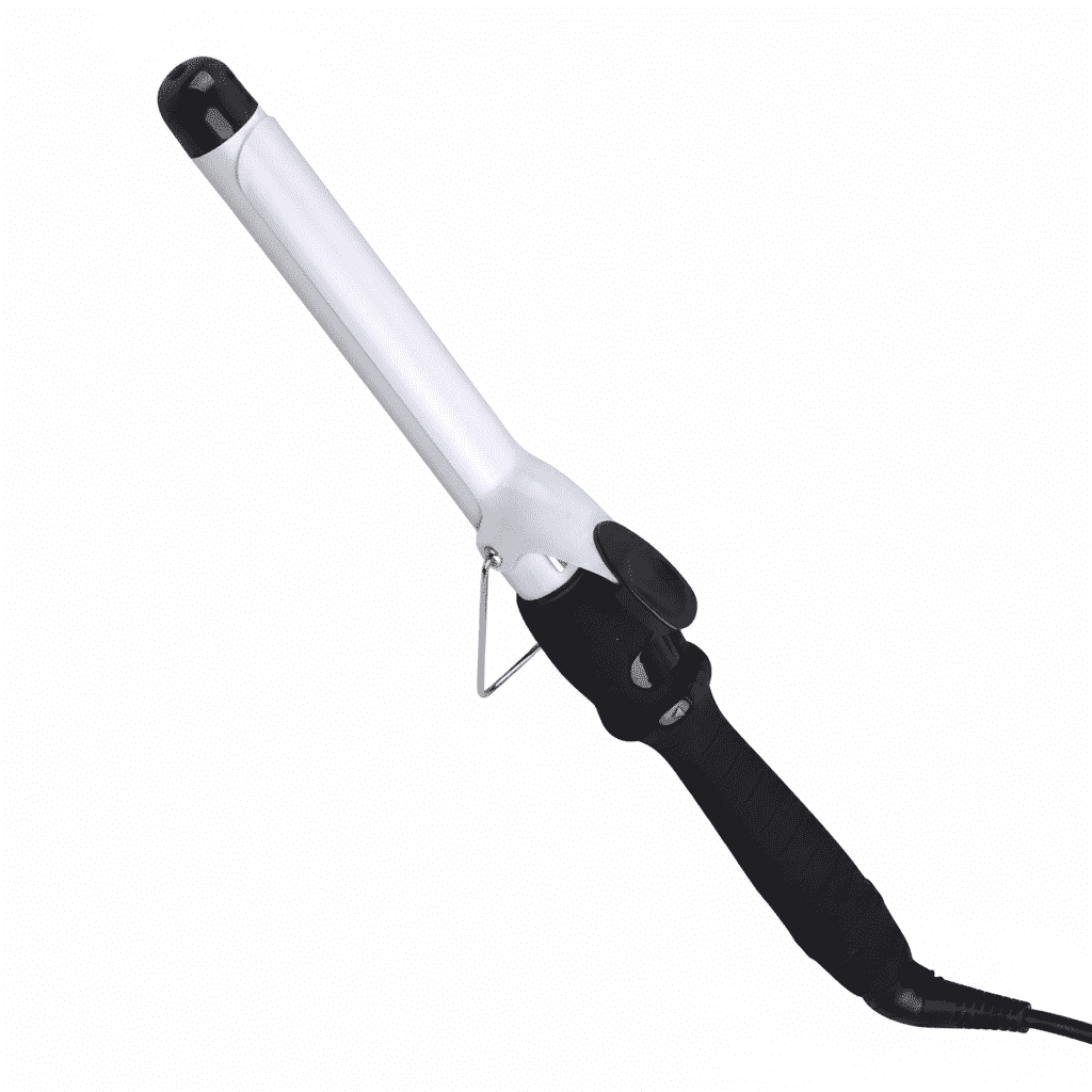 ROSLINY Long Barrel Ceramic HairCurling Wand ,Anti-Scald,Tangle-Free    Salon Curler Waver Maker For All Types of Hair Preset Temperature White