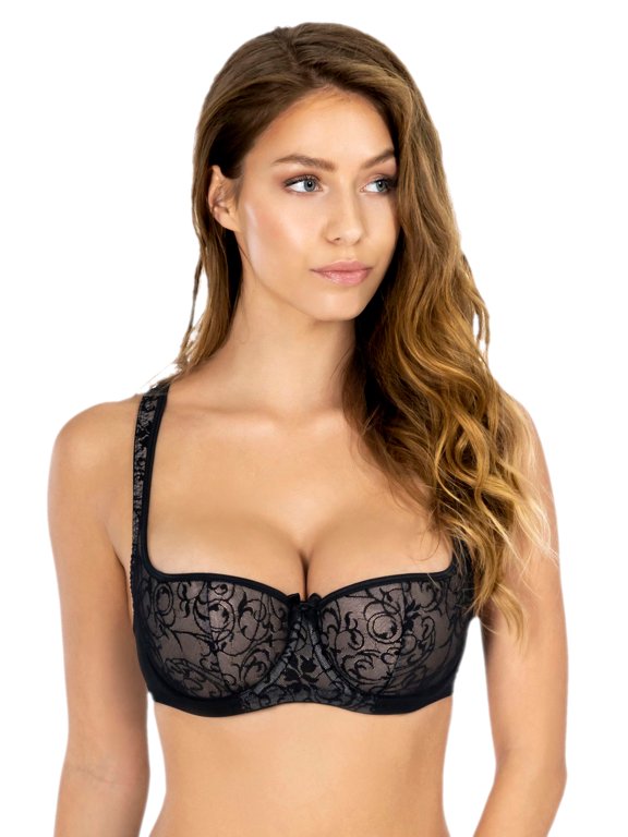 Women's Lace Balconette Bra, Underwire, Square Neck, Demi Cup