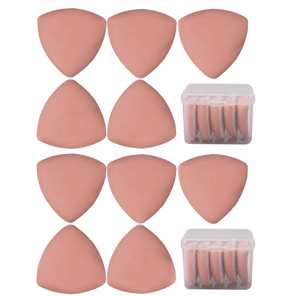 ROSOZ 10-Pack Triangle Makeup Puffs,Wet & Dry Use, Non-Absorbent, Skin-Friendly, for Cushion & Foundation