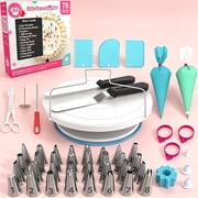 ROSOZ 390Pcs Cake Decorating Kit Baking Supplies Set, Non-Slip Cake Turntable with Numbered Icing Piping Tips, Baking Tools for Beginners & Baking Lovers