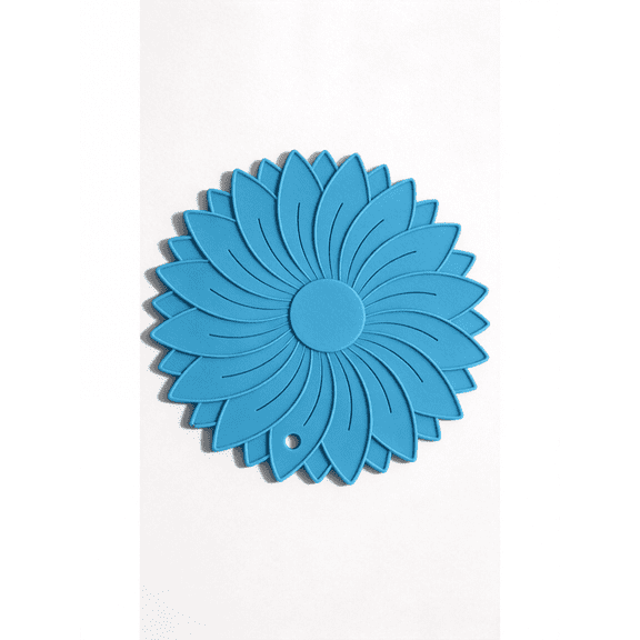 ROSOZ 4 Piece Round Silicone Hot Pot Mats, Heat Resistant Non-Slip Table Mats with Decorative Patterns