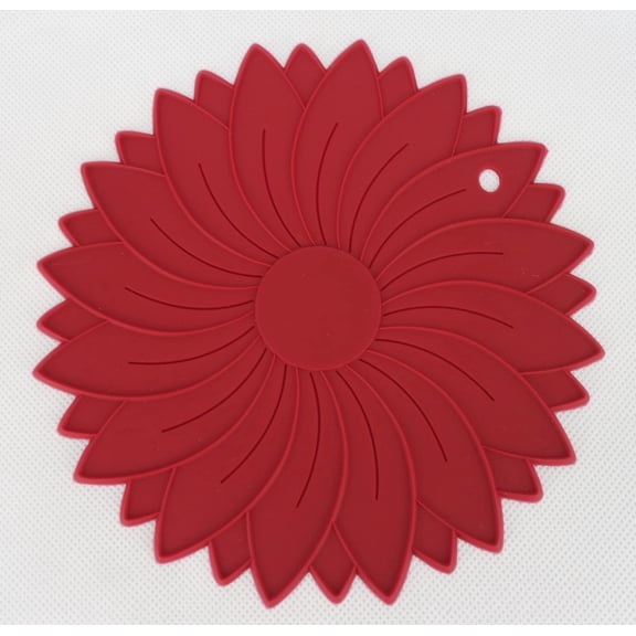 ROSOZ 4 Piece Round Silicone Hot Pot Mats, Heat Resistant Non-Slip Table Mats with Decorative Patterns
