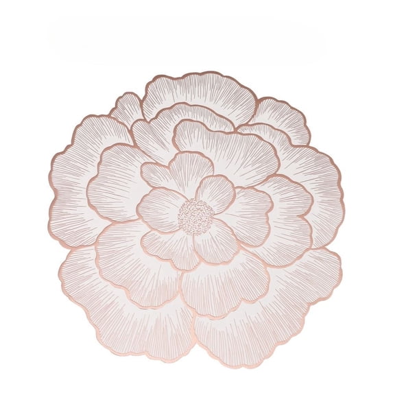 ROSOZ Creative Floral PVC Gold Foil Place Mats Non Slip Table Mats Decorative for Home Hotel Restaurant Dining