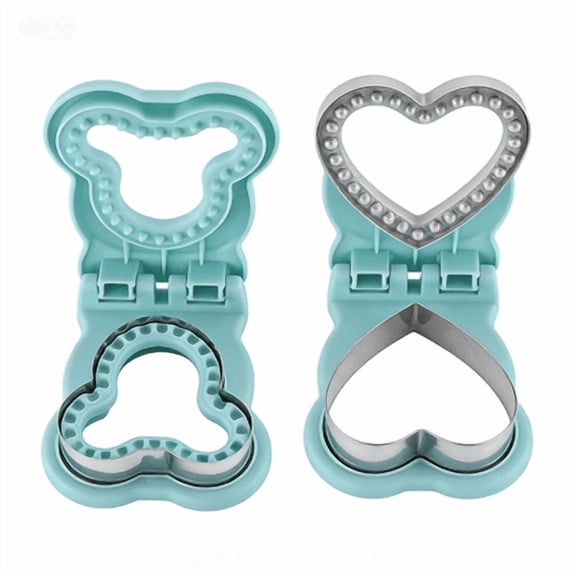 ROSOZ Cute Bear & Heart Shape Sandwich Cutter and Sealer, Pocket Bread Mold, DIY Home Baking Tool for Toast Sandwiches