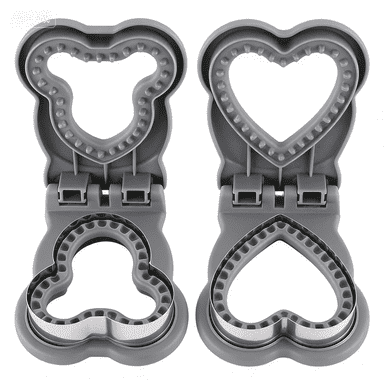 ROSOZ Cute Bear & Heart Shape Sandwich Cutter and Sealer, Pocket Bread Mold, DIY Home Baking Tool for Toast Sandwiches