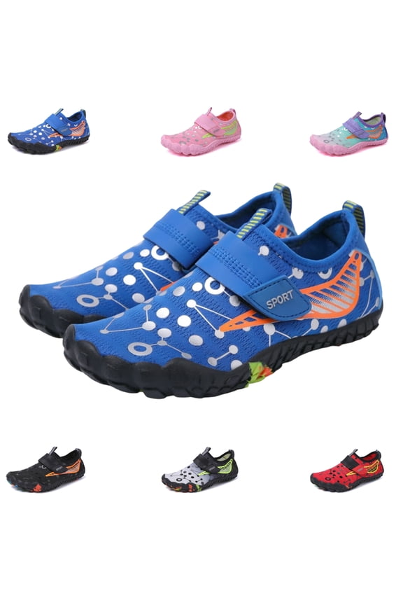 Kids Five-Toe Quick-Dry Water Shoes, Lightweight Barefoot Aqua Socks for Swimming, Beach, Hiking, Surfing & Diving