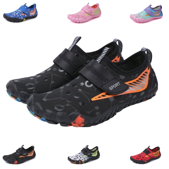 ROSOZ Kids Five-Toe Quick-Dry Water Shoes, Lightweight Barefoot Aqua Socks for Swimming, Beach, Hiking, Surfing & Diving