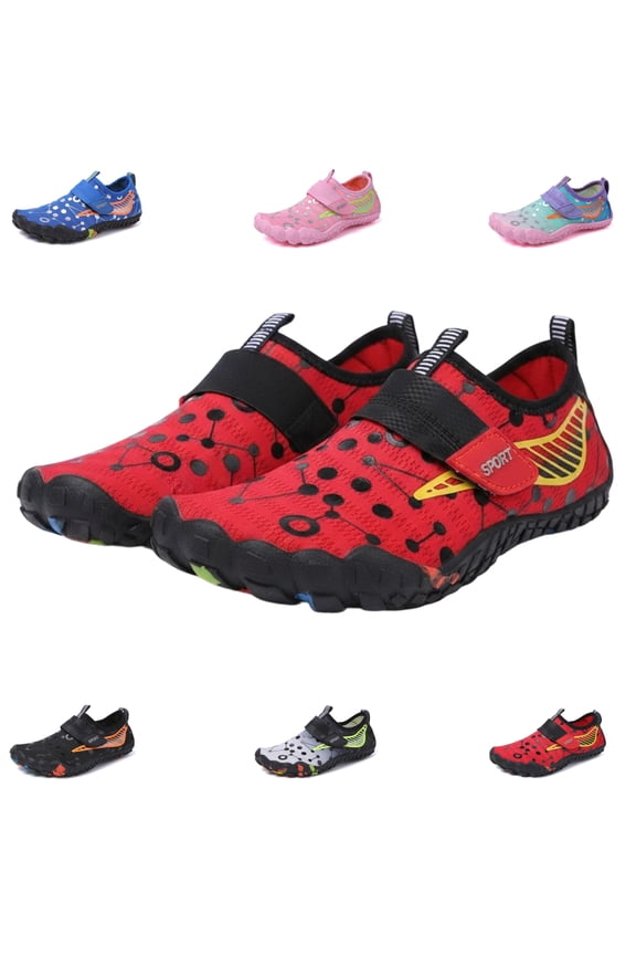 Kids Five-Toe Quick-Dry Water Shoes, Lightweight Barefoot Aqua Socks for Swimming, Beach, Hiking, Surfing & Diving
