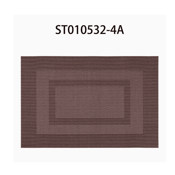ROSOZ Nordic Japanese Chinese Woven Square Double Frame PVC Place Mats Heat Resistant Minimalist Dining Tableware