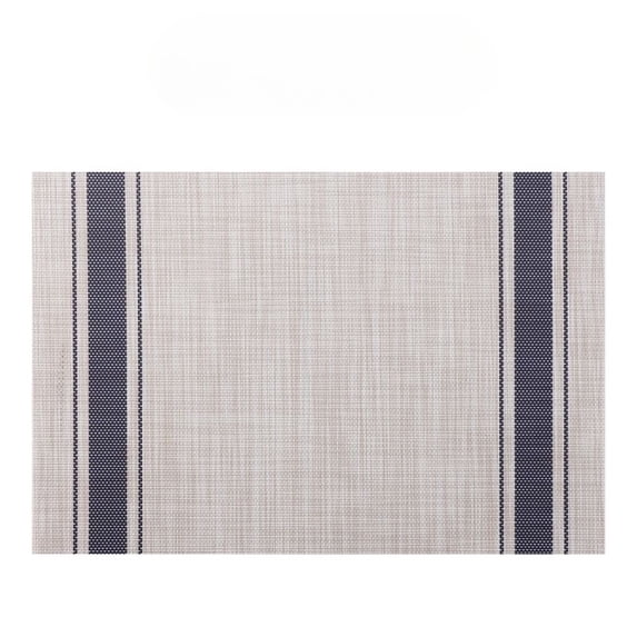 ROSOZ PVC Woven Table Mat Japanese Vertical Stripes Heat Resistant Dining Pad for Western Style Table Setting