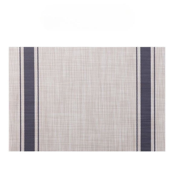 ROSOZ PVC Woven Table Mat Japanese Vertical Stripes Heat Resistant Dining Pad for Western Style Table Setting