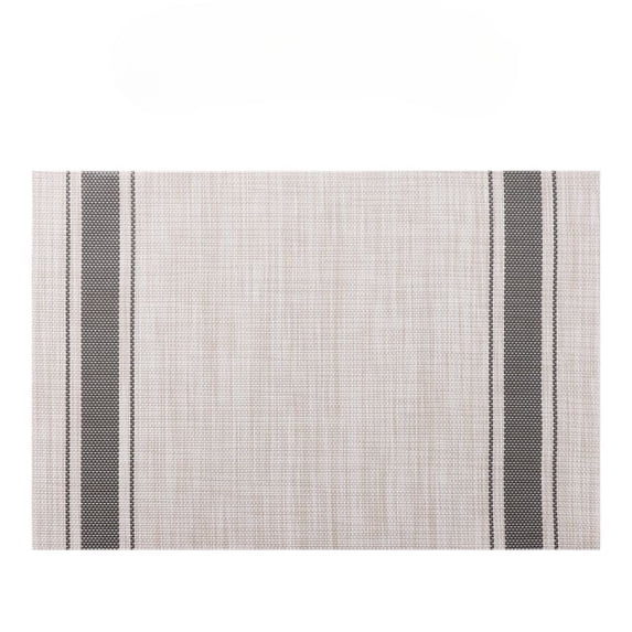 ROSOZ PVC Woven Table Mat Japanese Vertical Stripes Heat Resistant Dining Pad for Western Style Table Setting