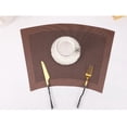 thumbnail image 1 of ROSOZ Round Table Fan Shaped Place Mats Heat Resistant Waterproof Dining Table Pads for Hotel Western Restaurant New Chinese Style Tableware, 1 of 7