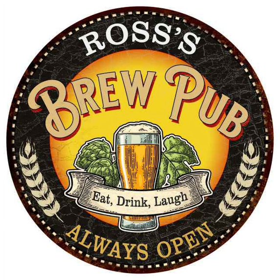 ROSS'S Beer Pub Man Cave Metal Sign Home Wall Decor 12 inch Round 200120025107
