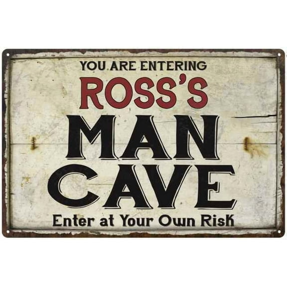 ROSS'S Man Cave Sign Rustic Garage Decor Gift 8x12 Metal 108120035285