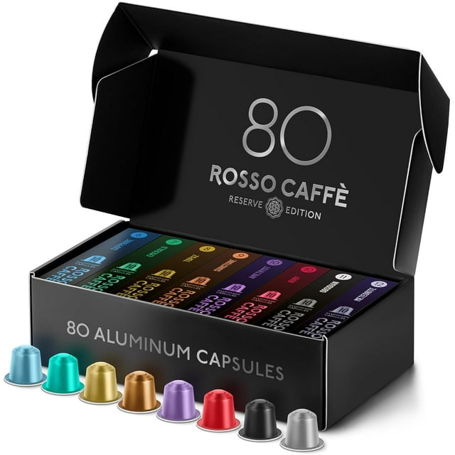 ROSSO CAFFE Espresso Coffee Pods, Compatible with Nespresso Original
