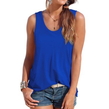UVN Summer Tank Tops for Women V Neck Sleeveless T Shirts Loose Casual ...